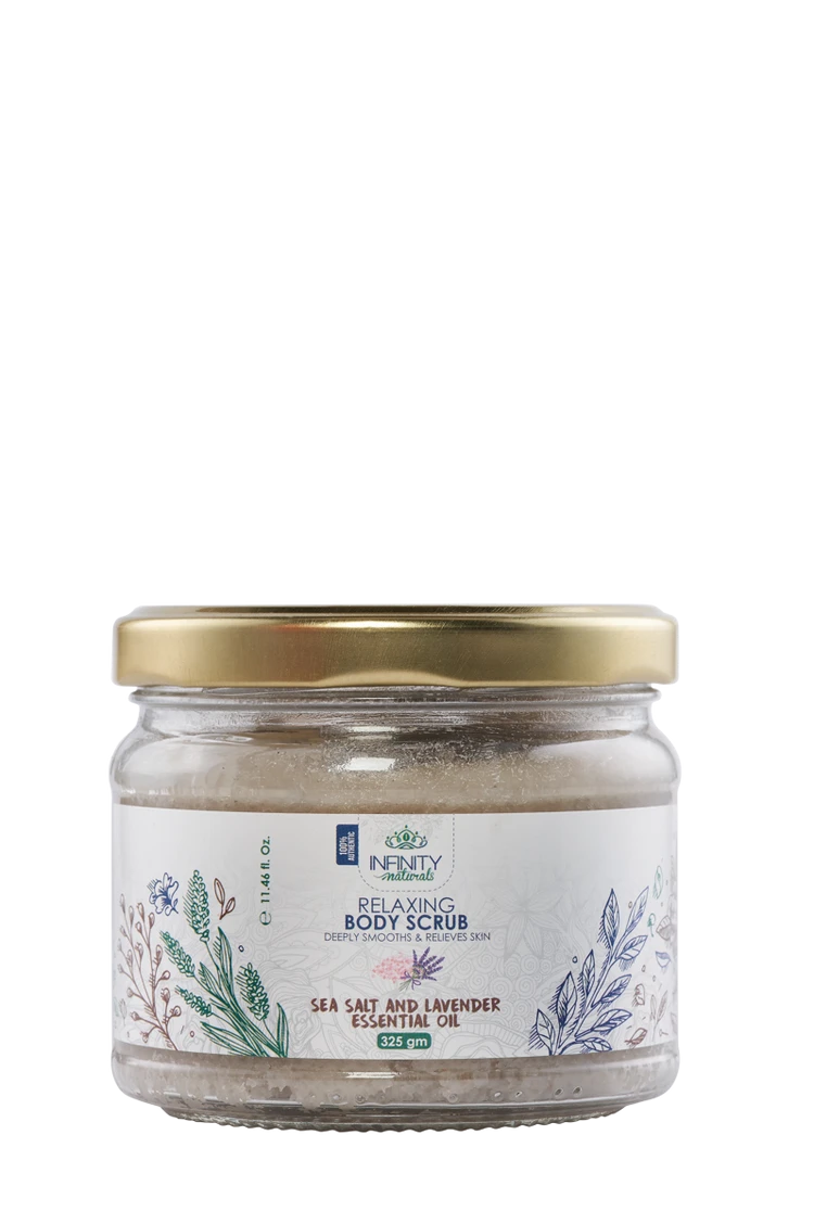 انفينتى ناتشورال مقشر للجسم ملح البحر لافندر برطمان 325 مل