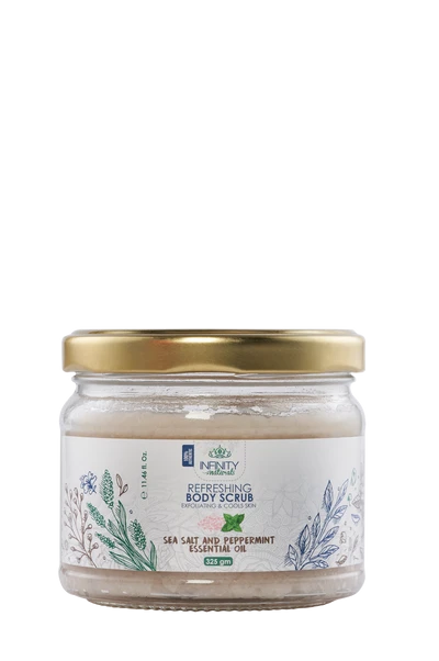 انفينتى ناتشورال ماسك للجسم بزيت النعناع وملح البحر برطمان 325 جم